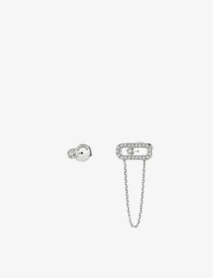 MESSIKA: Move Uno 18ct rose-gold and diamond chain and stud earrings