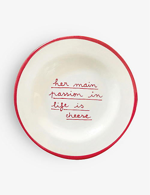 LAETITIA ROUGET: Her Main Passion In Life Is Cheese hand-painted ceramic plate 20cm