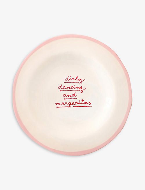 LAETITIA ROUGET: Dirty Dancing hand-painted ceramic plate 20cm