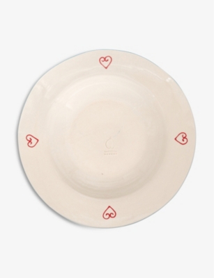 Laetitia Rouget Sneaky You Hand-painted Ceramic Plate 26cm In Green