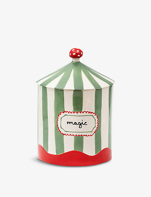LAETITIA ROUGET: Magic Box hand-painted ceramic storage jar 22cm