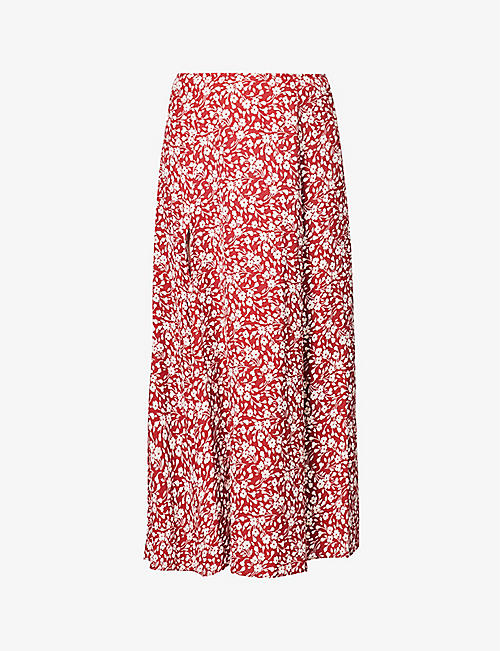 REFORMATION: Zoe floral-print woven midi skirt