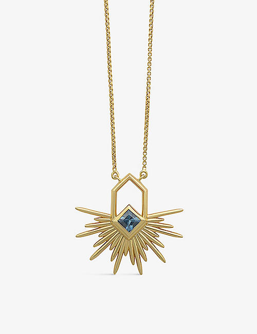 RACHEL JACKSON: Electric Goddess 22ct gold-plated sterling silver and topaz necklace