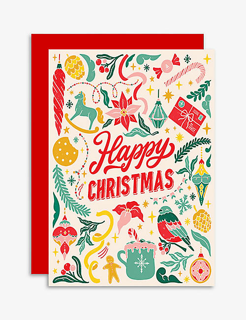 CHRISTMAS: Happy Christmas Christmas cards pack of six