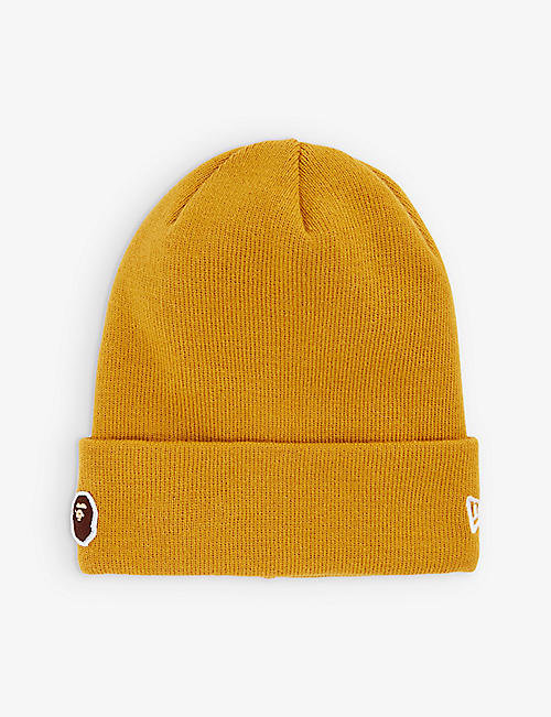A BATHING APE: One Point logo-embroidered woven-knit beanie