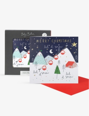 Ski lift Christmas cards pack of six