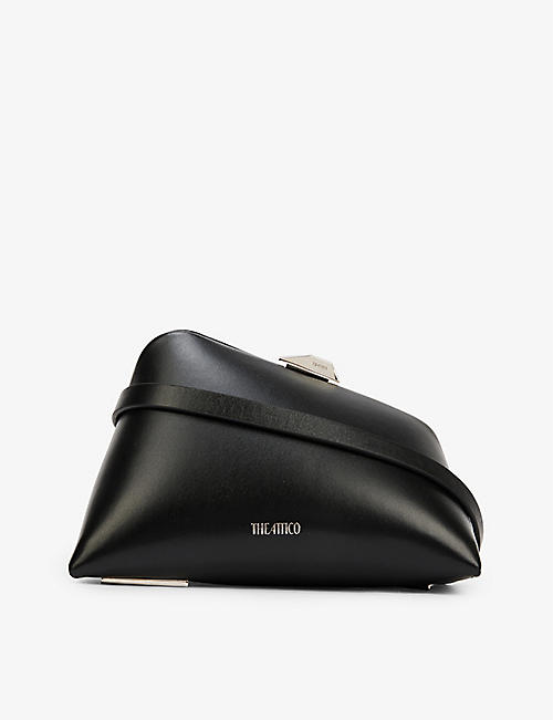 ATTICO: Midnight asymmetric leather clutch bag