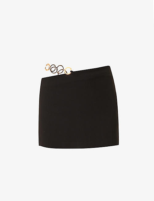 MUSIER PARIS: Santo chain-detail stretch-woven mini skirt