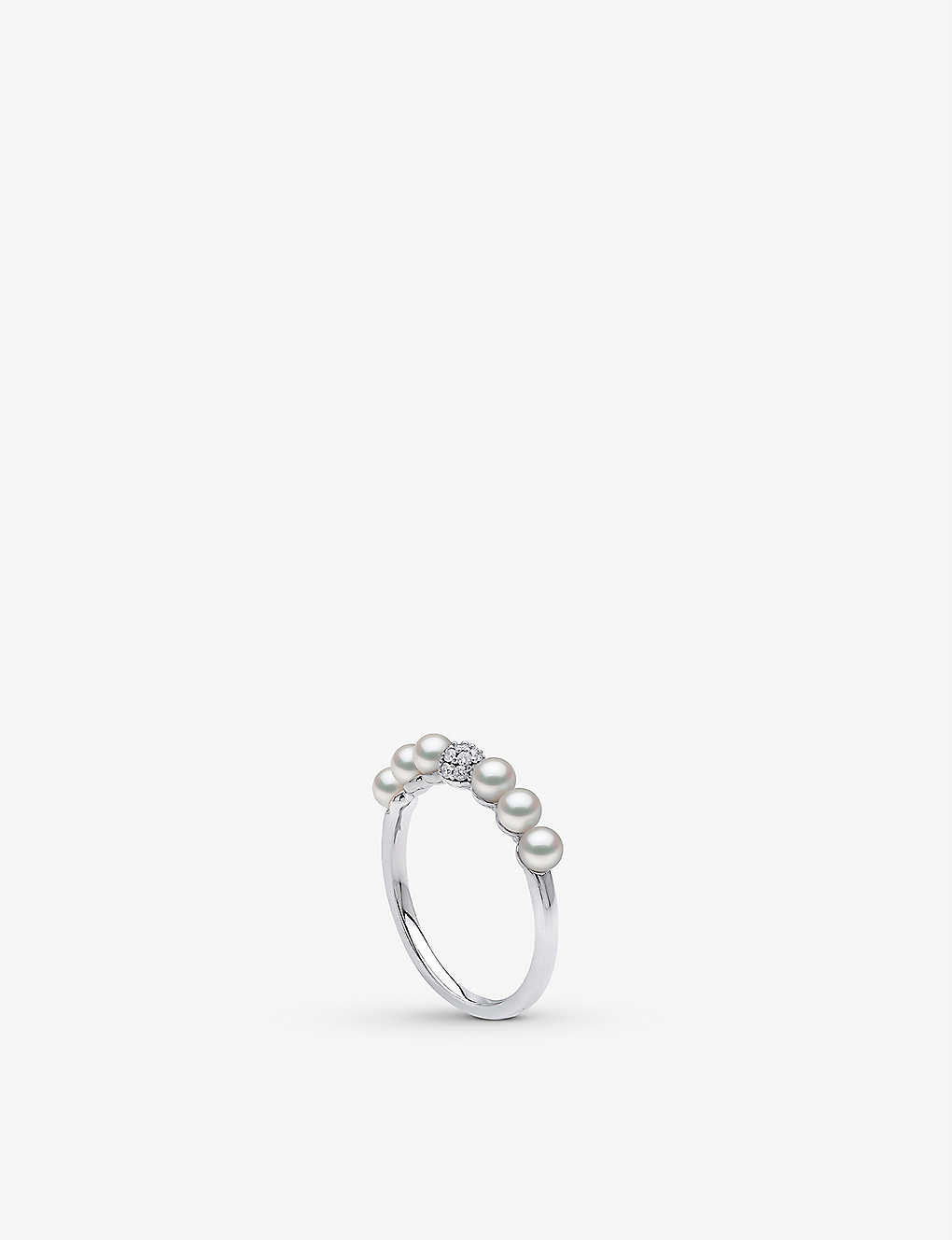 Yoko London Eclipse 18ct White-gold, 0.10ct Brilliant-cut Diamond And Akoya Pearl Ring In White Gold
