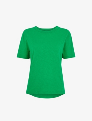 Whistles Womens Green Emily Ultimate Cotton-jersey T-shirt