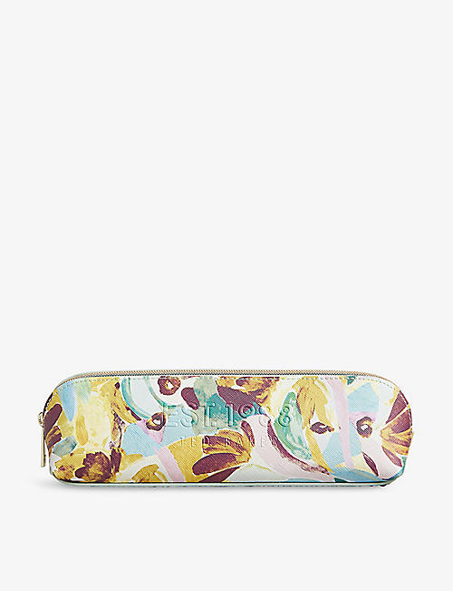 TED BAKER: Graphic-print faux-leather pencil case 22cm