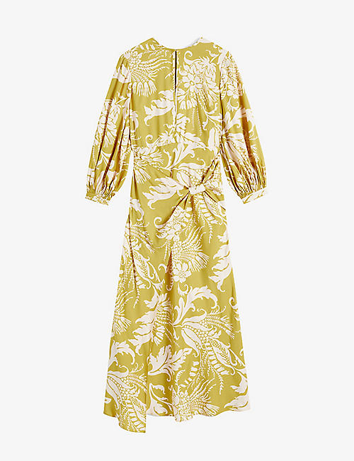 TED BAKER: Saraiy floral-print tied-waist woven maxi dress