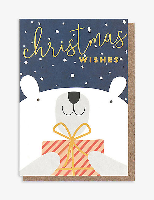 CAROLINE GARDNER: Christmas Wishes Polar Bear small Christmas cards pack of 10