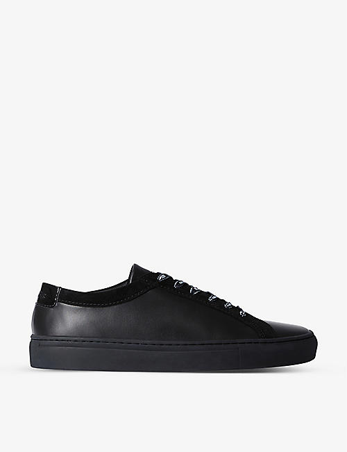 THE KOOPLES: Logo-print lace low-top leather trainers