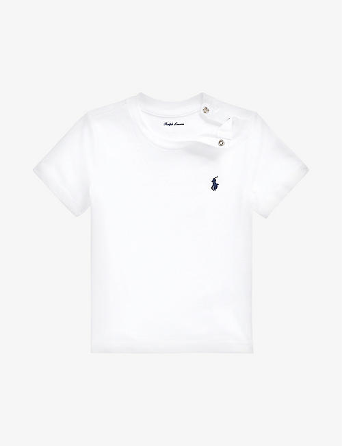RALPH LAUREN: Logo-embroidered cotton-jersey T-shirt 3-24 months