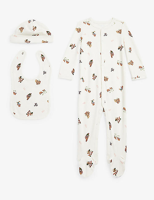 RALPH LAUREN：Polo Bear 图案印花纯棉礼品套装 3-9 个月