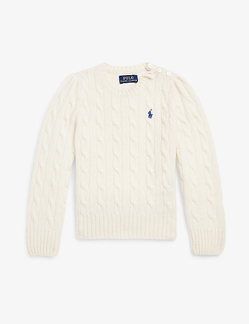 RALPH LAUREN: Logo-embroidered wool and cashmere-knit jumper 3-6 years