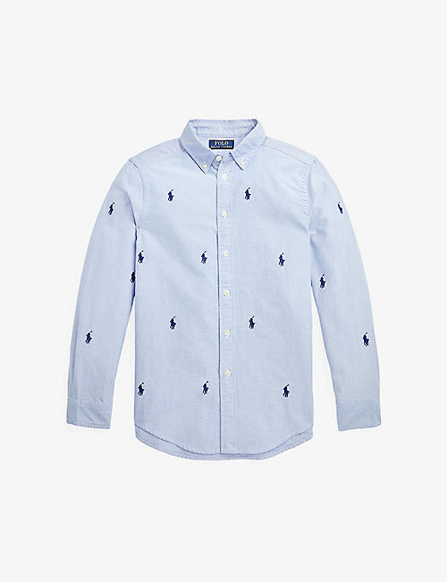 RALPH LAUREN: Logo-embroidered classic cotton Oxford shirt 7-14 years
