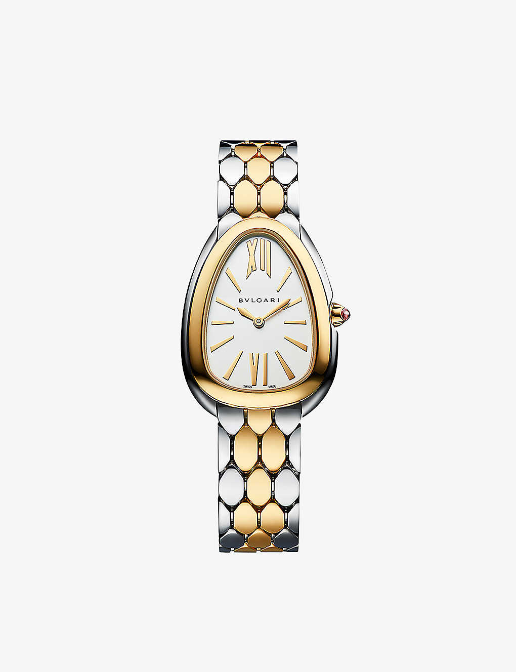 Shop Bvlgari Women's Gold Serpenti Seduttori 18ct Yellow-gold And Stainless-steel Quartz Watch