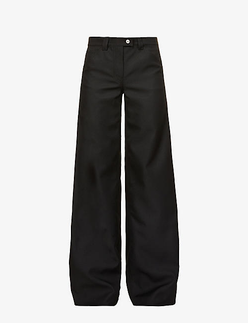 COURREGES: Wide-leg high-rise twill trousers