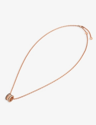 BVLGARI: B.zero1 18ct rose-gold and ceramic pendant necklace