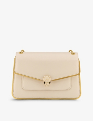 Bvlgari Womens Ivory Forever Snake-clasp Leather Cross-body Bag