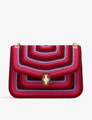 Bvlgari Forever Snake-clasp Leather Cross-body Bag In Multicolor