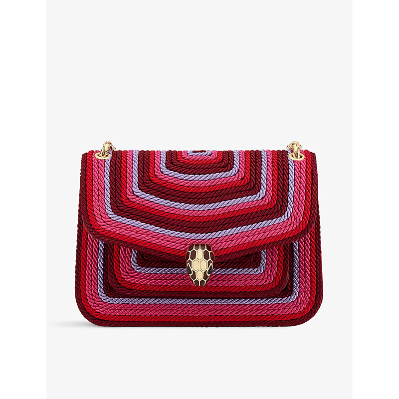 Bvlgari Forever Snake-clasp Leather Cross-body Bag In Multicolor