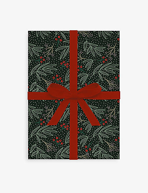 CHRISTMAS: Winter Berries graphic-print rolled wrapping paper set of five sheets