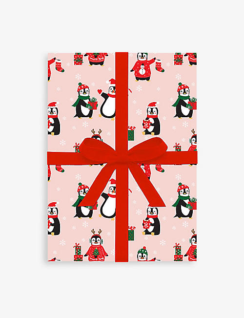 ELEANOR STUART: Penguin wrapping paper 50cm x 70cm set of five
