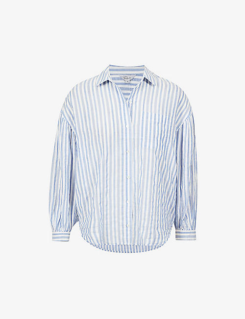 RAILS: Janae striped stretch-cotton shirt