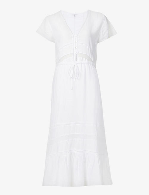 RAILS: Kiki openwork-insert cotton-blend midi dress