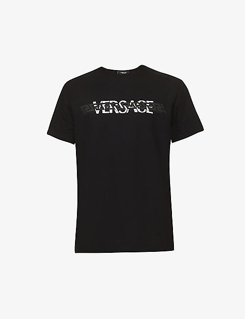VERSACE: Greca logo-print relaxed-fit cotton-jersey T-shirt