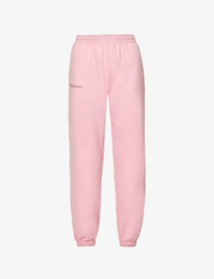 Pangaia Womens Sakura Pink 365 Signature Mid-rise Organic-cotton Jogging Bottoms