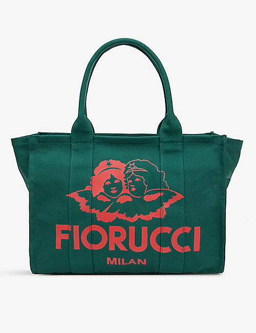 FIORUCCI: Milan Angels graphic-print organic-cotton tote bag