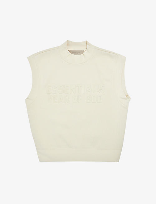 FOG X ESSENTIALS: Kids ESSENTIALS brand-patch relaxed-fit cotton-blend vest