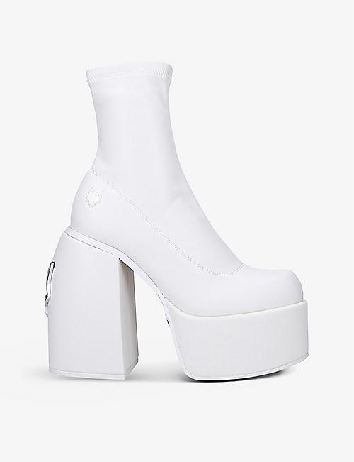 NAKED WOLFE: Sugar logo-plaque faux-leather ankle boots