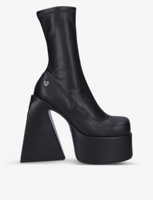 NAKED WOLFE JADE EU39 ネイキッドウルフ NAKED WOLFE - Jade logo-embossed faux-leather ankle boots