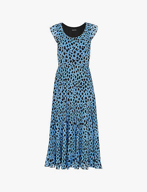 WHISTLES: Dalmation-print recycled-polyester midi dress