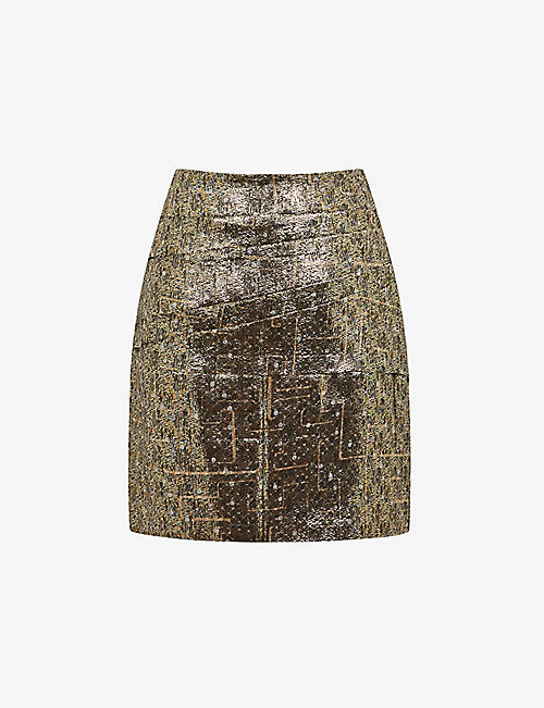 REISS: Miller metallic mini skirt