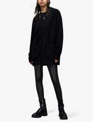 Shop Allsaints Womens Black Cora Skinny-leg Faux Leather Leggings