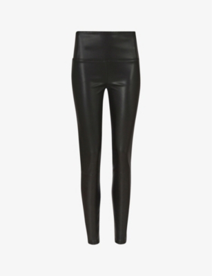 Shop Allsaints Womens Black Cora Skinny-leg Faux Leather Leggings