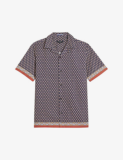 TED BAKER: Nelma border-print woven shirt