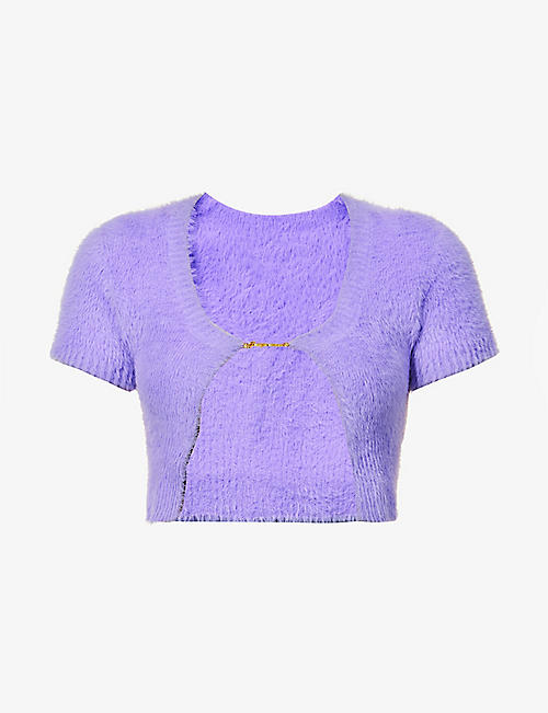 JACQUEMUS: La Maille Neve cropped stretch-woven top