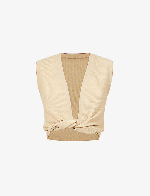 JACQUEMUS: Le Haut Noué knotted cotton-blend knit top