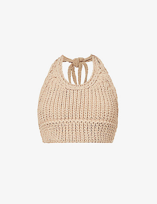 JACQUEMUS: La Maille Nuvola halter-neck knitted top
