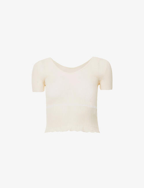 JACQUEMUS: La Maille Sognu sheer recycled polyamide-blend top