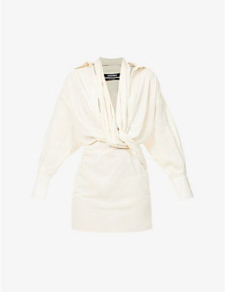 JACQUEMUS: La Robe Agui twist-front cotton mini dress