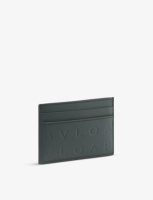 BVLGARI: Logo-embossed leather card holder