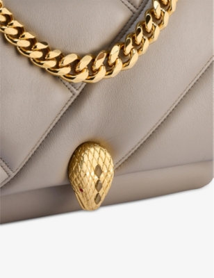 Shop Bvlgari Womens Grey Serpenti Cabochon Cross-body Bag